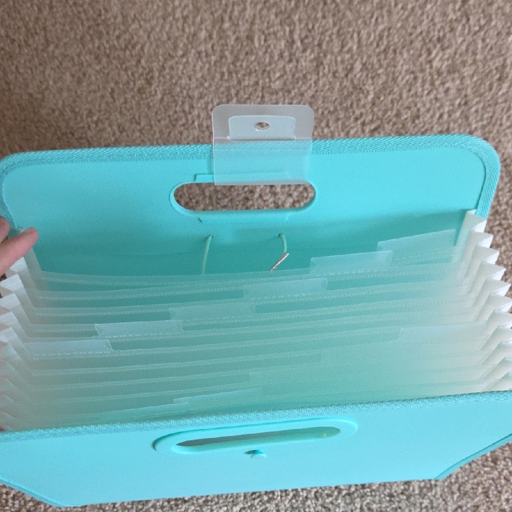 Aqua Expandable File Organizer Folder - Home Storage